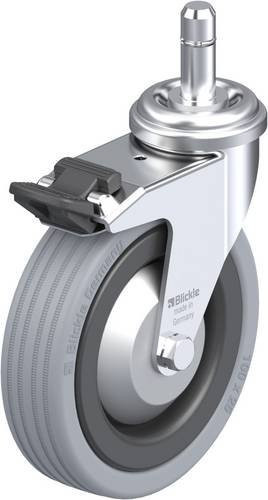 Blickle Lenkrolle LRA-VPA 100K-FI-FA-ES mit Feststeller in Schwarz-Grau, Rad-Durchmesser: 100 mm, Tragfähigkeit: 70 kg - Bild 1