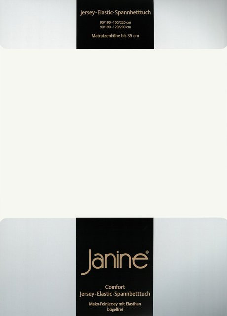 Janine Spannbetttuch Elastic Jersey aus Baumwolle mit Elasthan, Weiß, bügelfrei - Bild 1