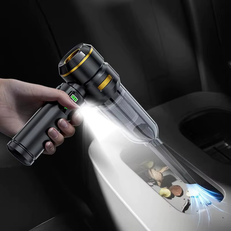 SUITU Kabelloser Mini Auto-Staubsauger mit LED-Lampe und Gebläse-Funktion, Leistungsstarker Handstaubsauger für das Auto - Bild 5