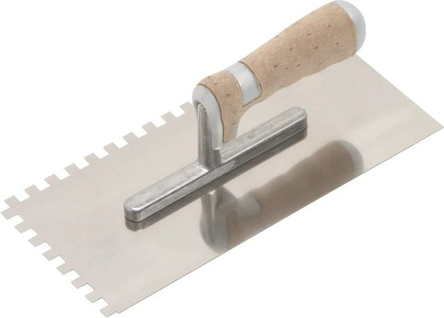 LUX-TOOLS Professional Glättekelle gezahnt aus Edelstahl in Silber - Bild 1