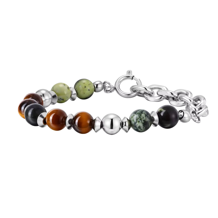 VNOX Naturstein-Armband, Edelstahl, Silber, Herren - Bild 4