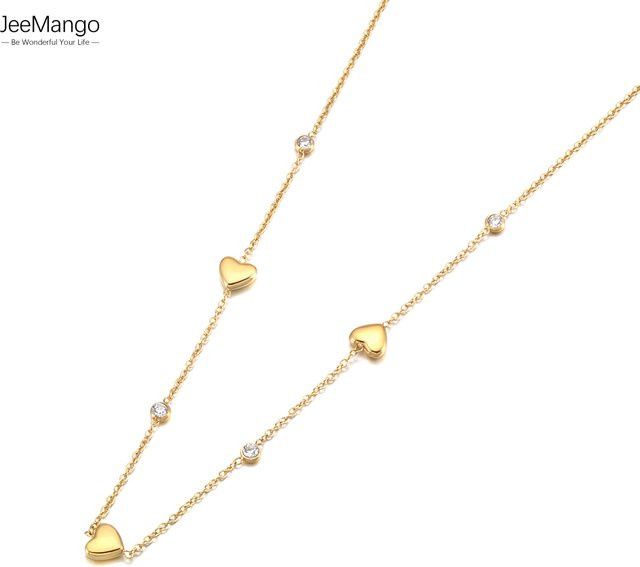 JeeMango Halskette Edelstahl, Zirkonia, Gold, Damen - Bild 1