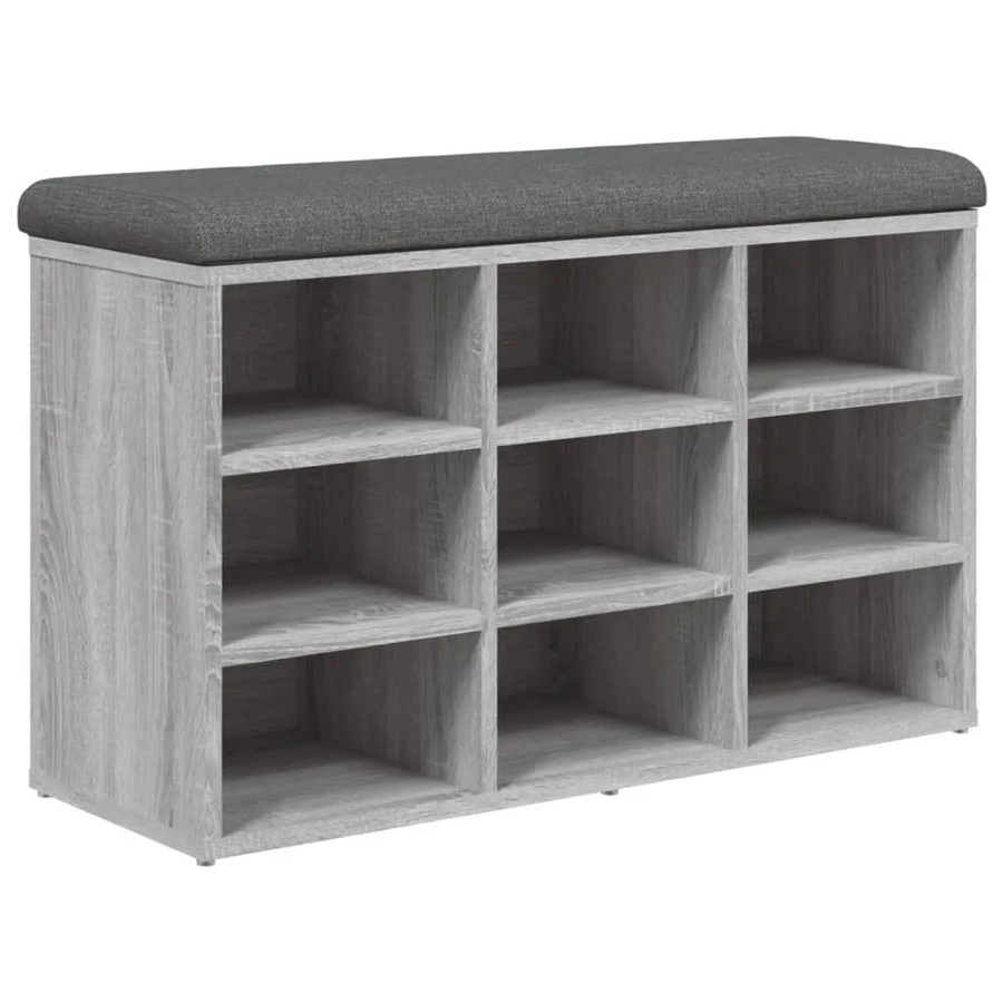 vidaXL Schuhbank Grau Sonoma, B/T/H: 82 x 32 x 50 cm - Bild 2