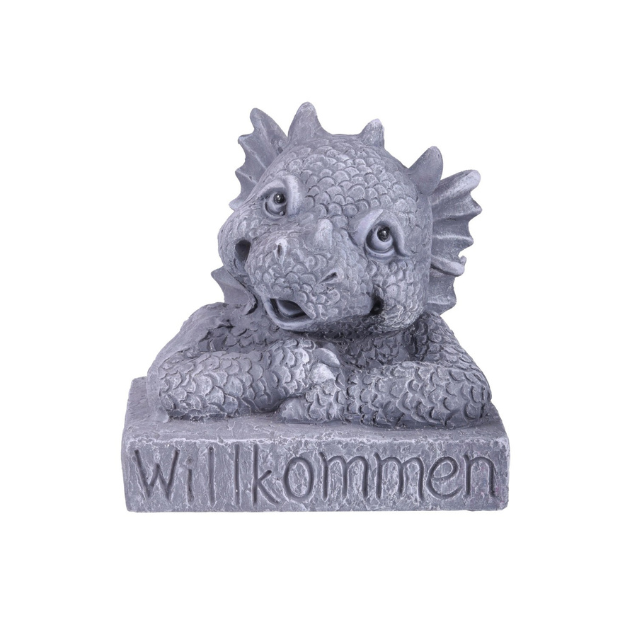 DELUKE Gartenfigur OTTO aus Keramik in Grau-Schwarz, Gartendeko für Outdoor, Höhe: 28 cm, Breite: 23 cm, Tiefe: 23 cm - Bild 2