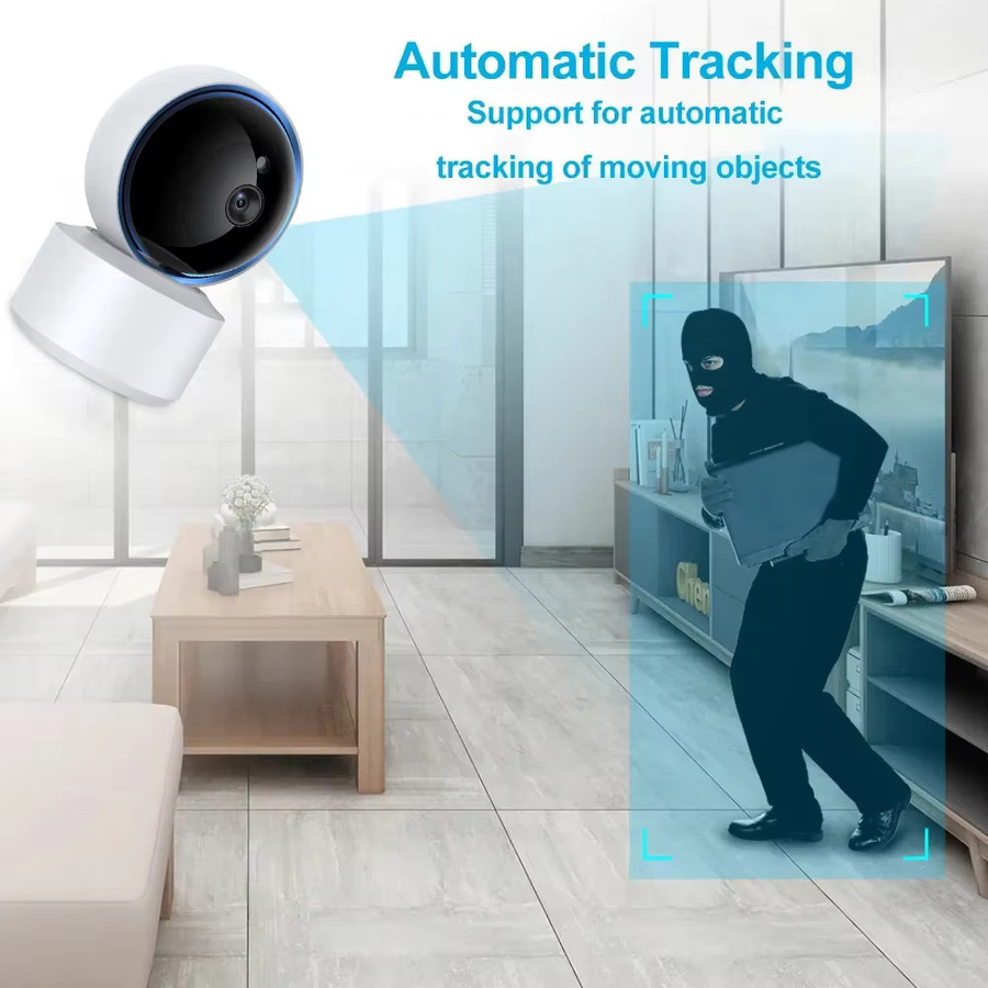 Tuya PEGATAH WLAN IP-Kamera Babymonitor in Weiß mit 1080P Auflösung, 360° PTZ, Bewegungserkennung, Nachtsicht und 2-Wege-Audio - Bild 2