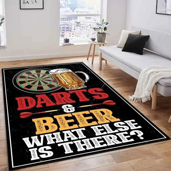 BC-Warm Home Dartscheiben-Teppich mit Bullseye-Design, waschbarer Spielzimmer-Bodenmatte aus Polyester, B/B: 60 x 40 cm, Mehrfarbig - Bild 1