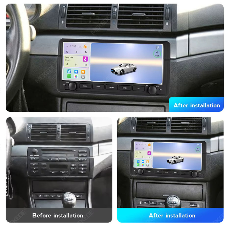 MEKEDE Android Autoradio mit 10,26 Zoll Display, 8-Kern Prozessor, 4G+64G Speicher, Wireless Android Auto und CarPlay für BMW E46 1998-2006, Schwarz - Bild 2