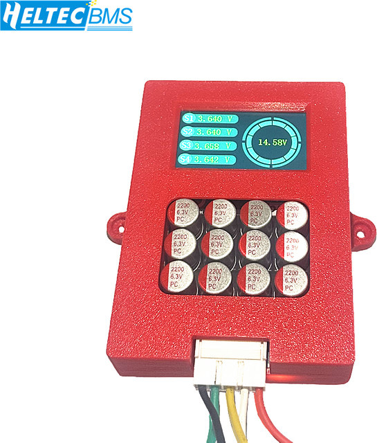 Heltecbms Active Equalizer Balancer 3-4S 5A 5,5A für LiFePO4/LiPo/LTO Batterien mit Spannungsprüfer in Rot - Bild 1