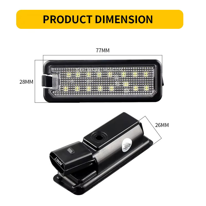 2er Set APMATAUTO Canbus LED Kennzeichenleuchten 12V für Seat Leon Exeo Toledo Altea Ibiza Skoda Superb VW Amarok Passat CC B7 B8 - Bild 5
