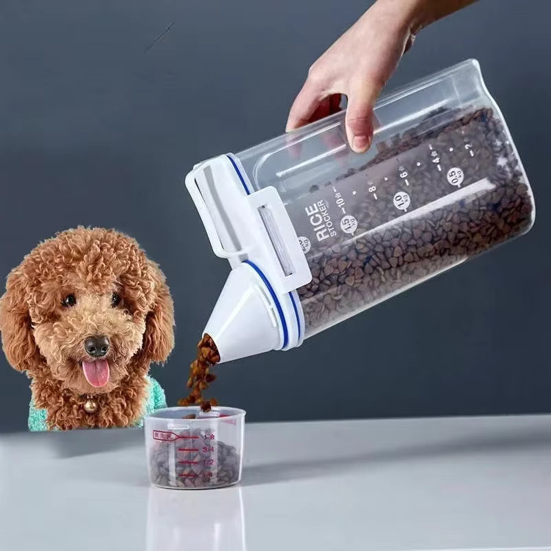 YOCITY Reisaufbewahrungsbehälter Set 4 Stück, transparent, 2,5 l pro Behälter mit Messbecher, versiegelte Getreide- und Mehlboxen zur Feuchtigkeitsvermeidung - Bild 3