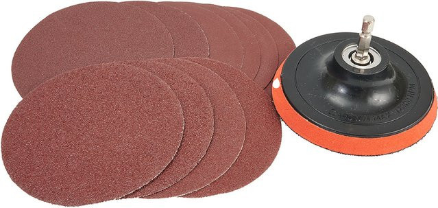 Vibratite Schleifscheiben Set mit M10 Bohradapter, 12 Stück, 4 Zoll, Körnung 60-240 Grit zum Polieren und Schleifen - Bild 1