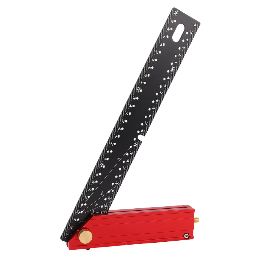 Zimmermanns-Quadratlineal aus Aluminiumlegierung in Rot, metrisches Dreieckslineal für präzise 90 Grad Messungen, Breite: 30,0 cm, Höhe: 16,5 cm - Bild 5