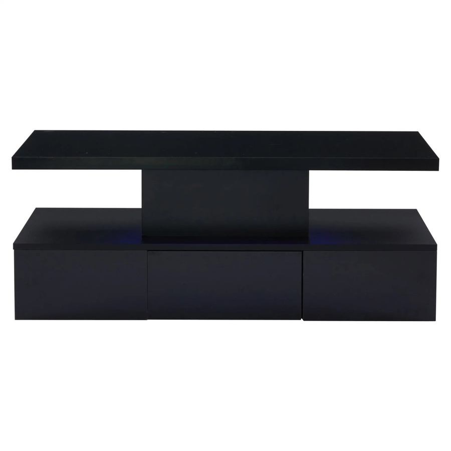 okwish Couchtisch mit LED-Licht und Schiebeschublade in Schwarz, B/T/H: 100 x 50 x 39 cm - Bild 2
