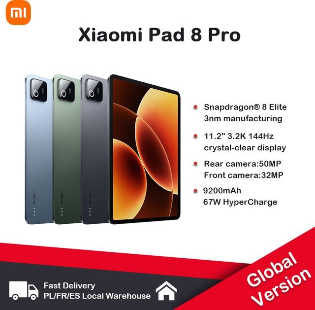 Xiaomi Pad 8 Pro 2025 Tablet mit 11,2 Zoll 3,2K Display, Snapdragon 8 Ultra Edition Prozessor, Xiaomi HyperOS 3, Grau - Bild 1