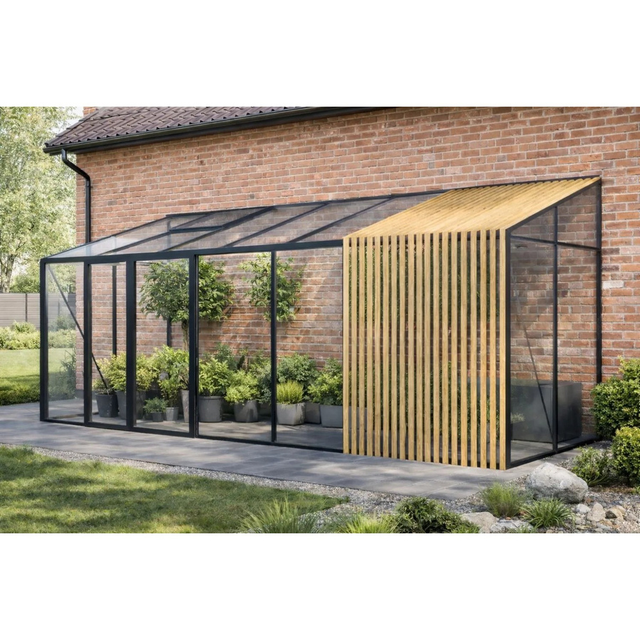 Bloomcabin Wandgewächshaus GHLTAF5 mit Accoya und Sicherheitsglas in Schwarz - Bild 2
