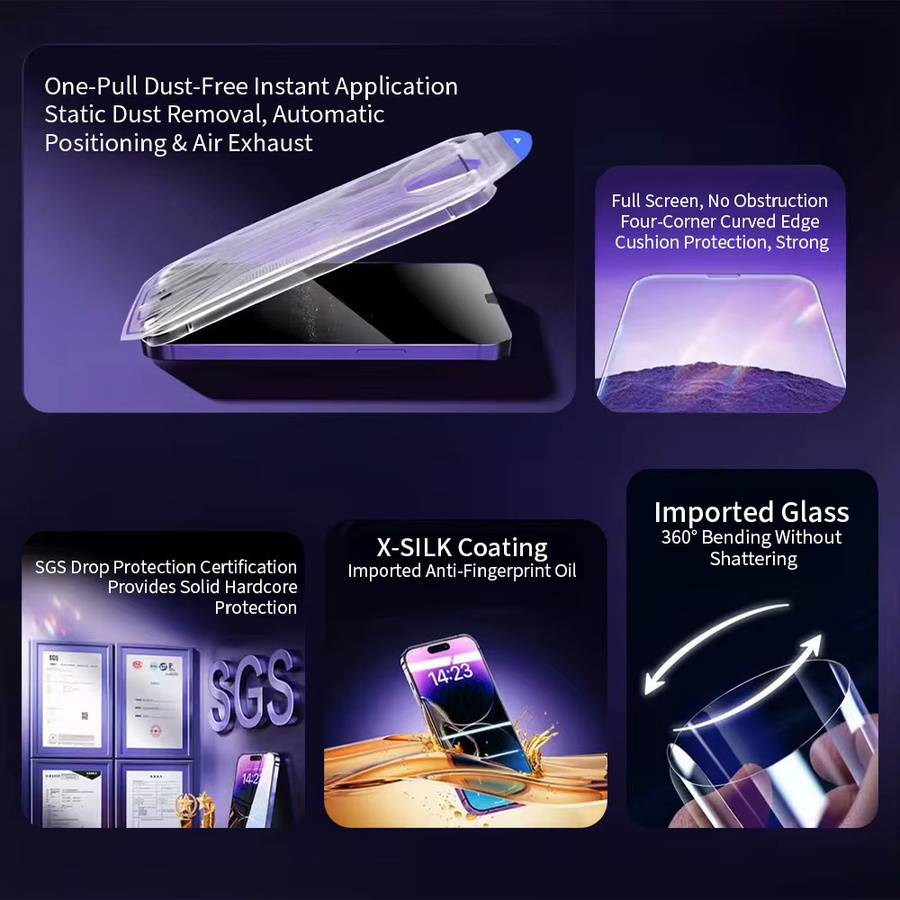 DO AS YOU WISH Displayschutzfolie aus gehärtetem Glas für iPhone 17 16 15 14 13 12 11 Pro Max XS Max XR Air X transparent - Bild 3
