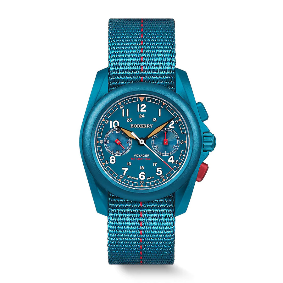 BODERRY Armbanduhr Chronograph, Automatik, Titan, 40 mm, Herren - Bild 1