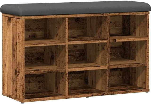 vidaXL Schuhbank in Altholz-Optik aus Holzwerkstoff, Farbe: Braun/Dunkelgrau, B/T/H: 82 x 32 x 50 cm - Bild 1