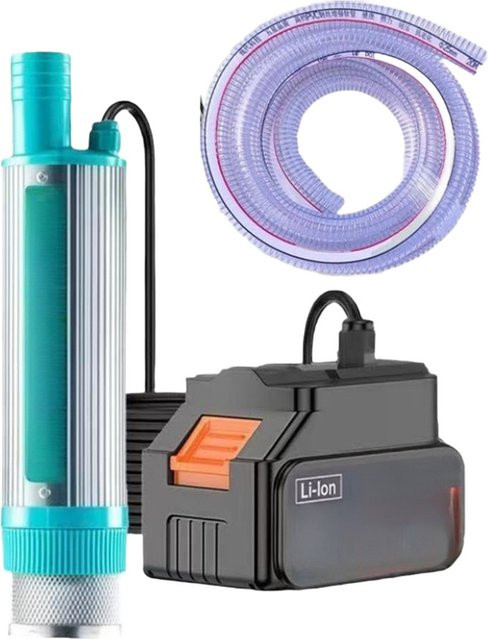 LEENKEA Tragbare elektrische Ölpumpe mit 12V Akku als Diesel- und Wasserpumpe zum Entwässern von Pools, Kellern und Teichen - Bild 1