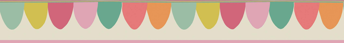Cole & Son Tapete Scaramouche Candy in Orange und Multicolour im Vintage-Stil aus Vlies - Bild 1