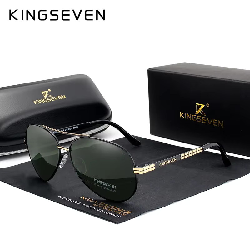 KINGSEVEN Sonnenbrille Pilot, Herren, Vollrand, Metall, polarisiert - Bild 3