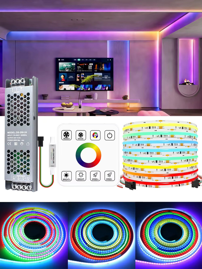 CENFAYA COB RGBIC LED Streifen 24V mit RF Touch Panel Fernbedienung, Multicolour Effekt für Party und Zimmer Dekoration - Bild 5