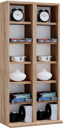 VCM Milano CD DVD Regal aus Holzwerkstoff in Braun, B: 42 cm, H: 92 cm, T: 20 cm - Bild 1