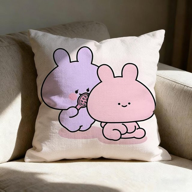 JMG Clothing A-aSAMIMICHAN Musik Anime Kissenbezug aus Polyester, beidseitig bedruckt, Farbe: Weiß, B/T/H: 35 x 35 x 0 cm - Bild 1