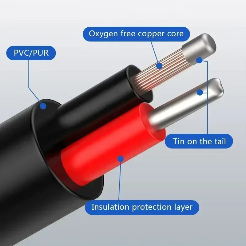 DIVEDEER M12 Luftfahrt Stecker und Buchse Set mit Draht, Wasserdicht, Gerade und Ellenbogen Ausführung, PVC Sensor Verlängerungskabel, Schwarz, Länge: 10 m - Bild 2