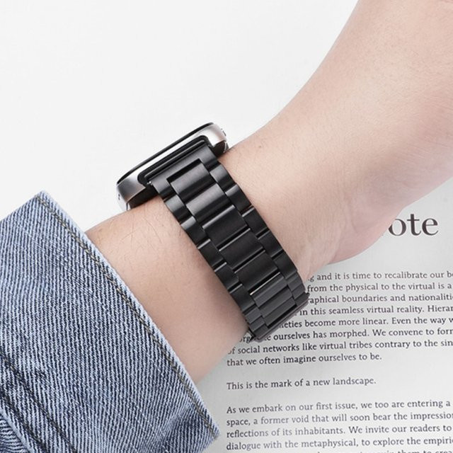 JBAILI Uhrenarmband Edelstahl, Schwarz, Unisex - Bild 1