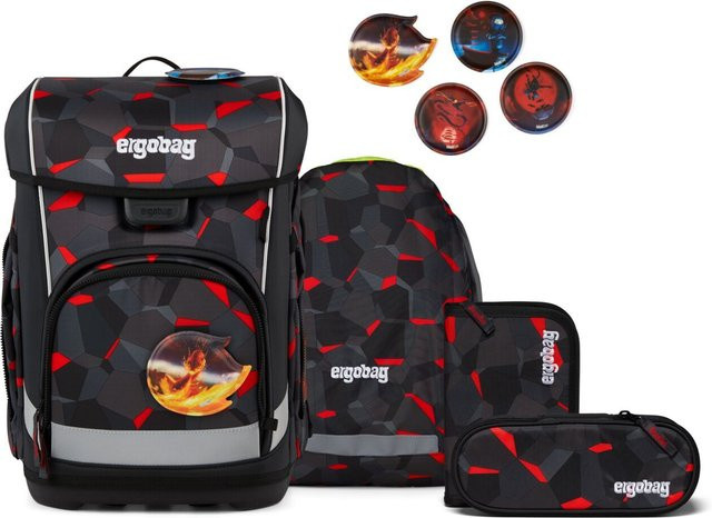 ergobag cubo light Schulranzen 5-teiliges Set Kollektion 2026 TaekBärdo in Multicolor und Grau - Bild 1