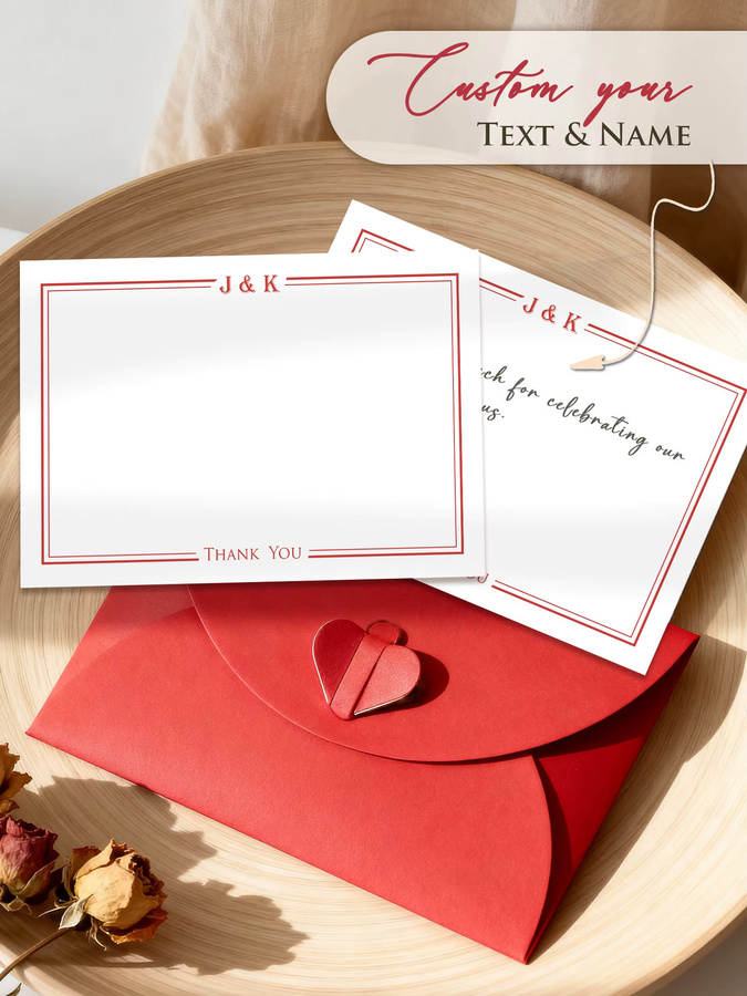 Personalisierte Dankeskarten mit Foto für Paare und Hochzeiten inklusive individueller Briefumschläge - Bild 3