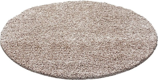 Ayyildiz Hochflorteppich Life in Beige, runder Shaggy-Teppich, Durchmesser: 120 cm - Bild 1
