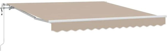 Einziehbare Markise vidaXL in Beige aus Stoff und Stahl mit Fernbedienung, Breite: 350 cm, Tiefe: 250 cm - Bild 1