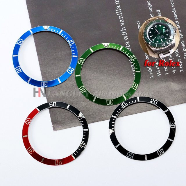 Uhrenlünetteneinsatz Langley, Keramik, Schwarz, 37mm x 31mm - Bild 1