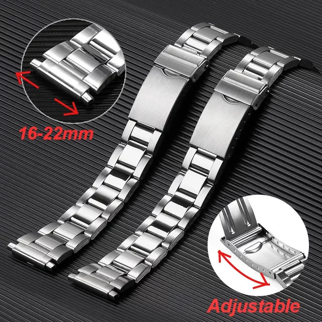 HQstrap Uhrenarmband Edelstahl, Silber, Unisex - Bild 1
