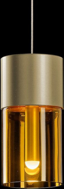 Holtkötter Aura P2 LED-Pendelleuchte aus Messing eloxiert und Glas in Cognac mit dim2warm Technologie - Bild 1