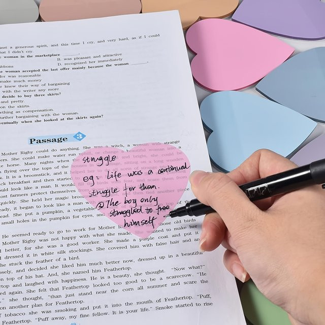 5 Packungen Herzförmige Haftnotizen in Multicolour, 100 Blatt rückstandsfreie Notizblöcke für Schule und Büro - Bild 1
