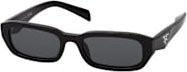 Prada PR B06S Sonnenbrille, Rechteckig, Vollrand, Kunststoff, Damen, Black Grey - Bild 1