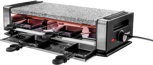Unold Raclette Delice Basic in Schwarz mit Edelstahl und wendbarer Grillplatte - Bild 1