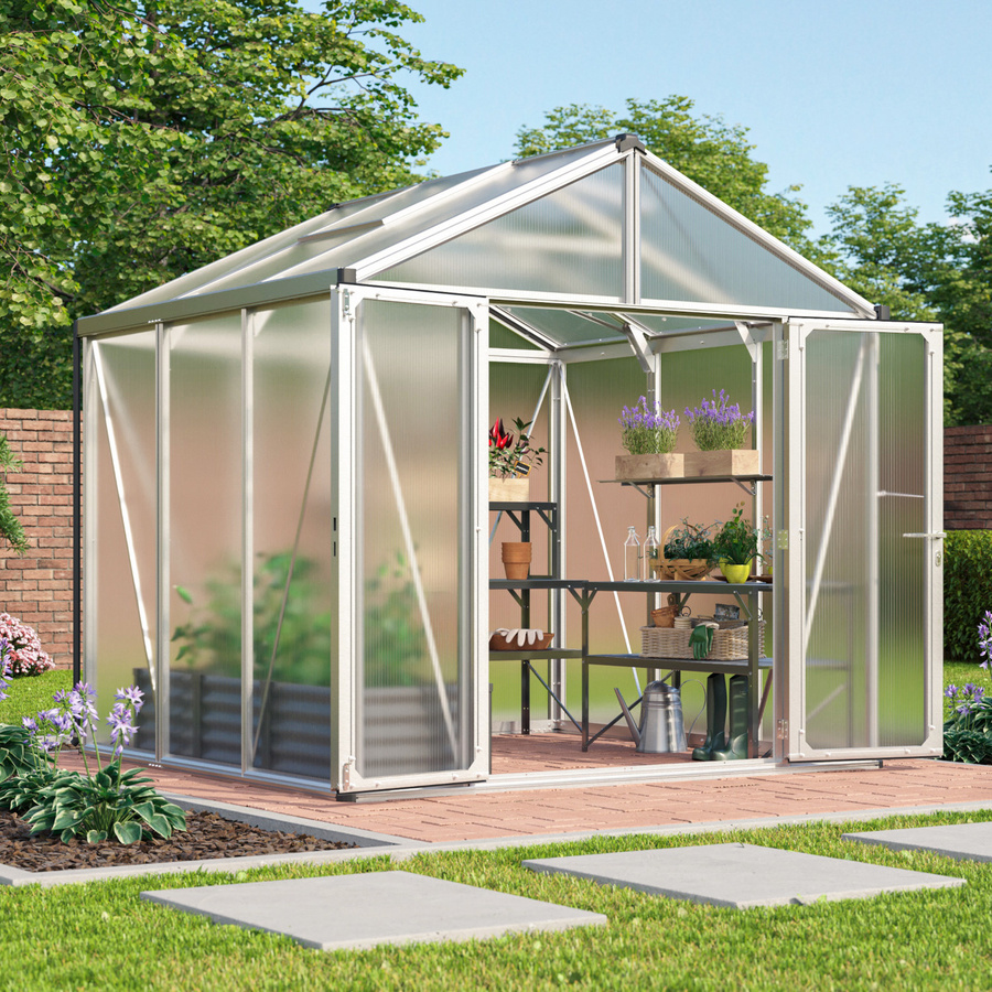 Vitavia Gewächshaus Zeus Comfort 6200 aus Aluminium Eloxiert mit Polycarbonat-Verglasung und Satteldach - Bild 3