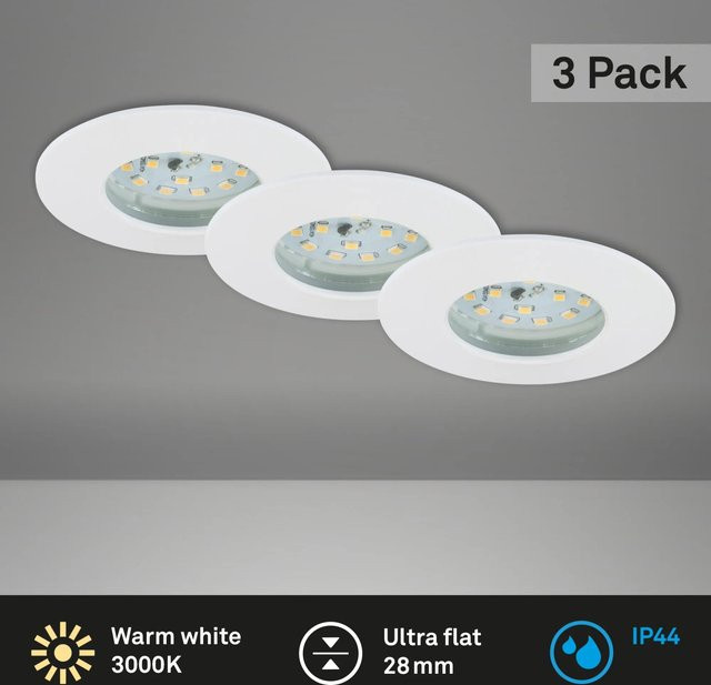 Briloner LED-Einbauleuchte Attach 3er-Set, rund, Weiß, warmweiß - Bild 1