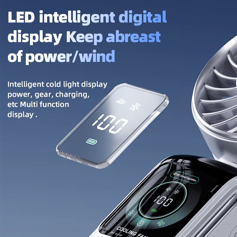 HOMEFISH Mini-Hochgeschwindigkeitsventilator mit Eispack-Halbleiter-Kühlung, tragbarer und faltbarer Handventilator, weiß - Bild 4