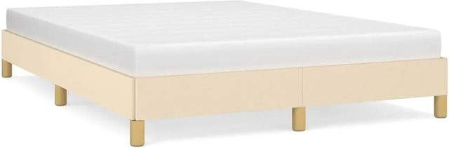 vidaXL Bettgestell modern in Beige mit Stoffbezug, B/T/H: 140 x 190 x 143 cm - Bild 1