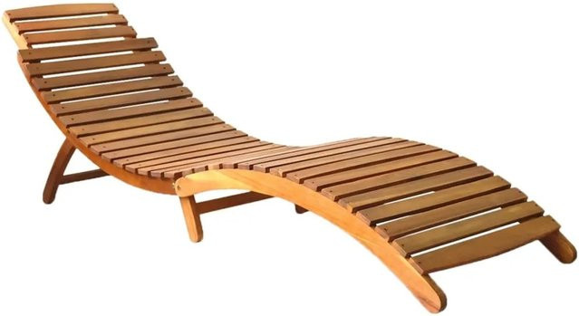 vidaXL Sonnenliege aus geöltem Akazie-Massivholz in Braun, B/T/H: 184 x 64 x 55 cm - Bild 1