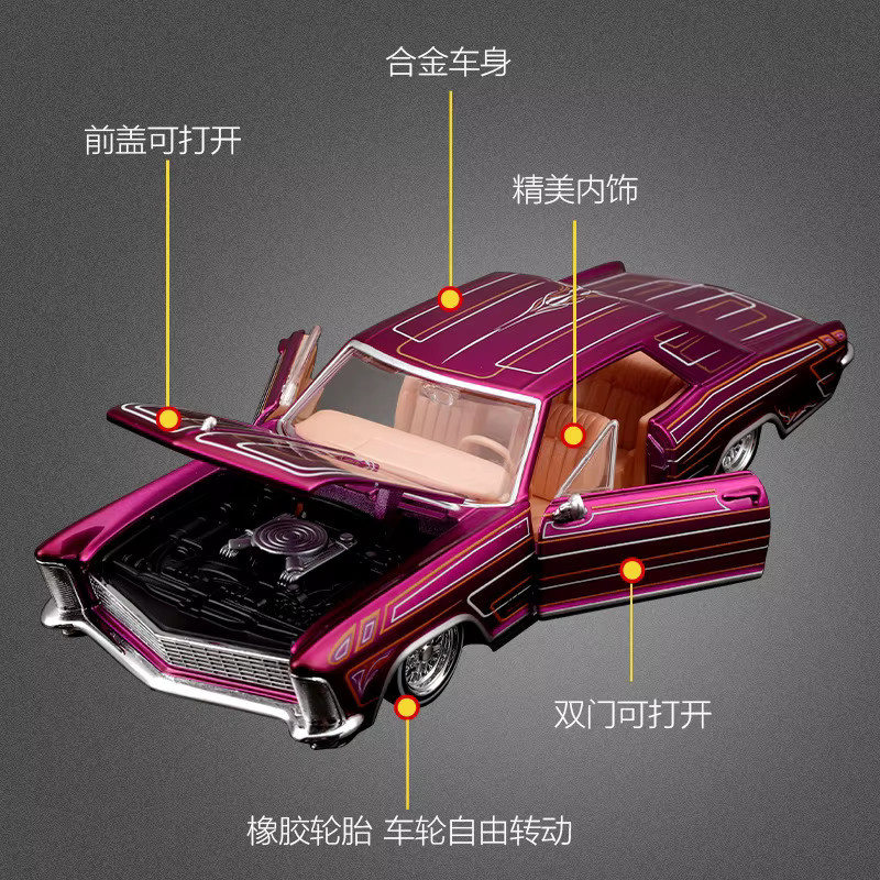 Maisto Buick Riviera 1965, Automodell, 1:26, Metall, Lila - Bild 3
