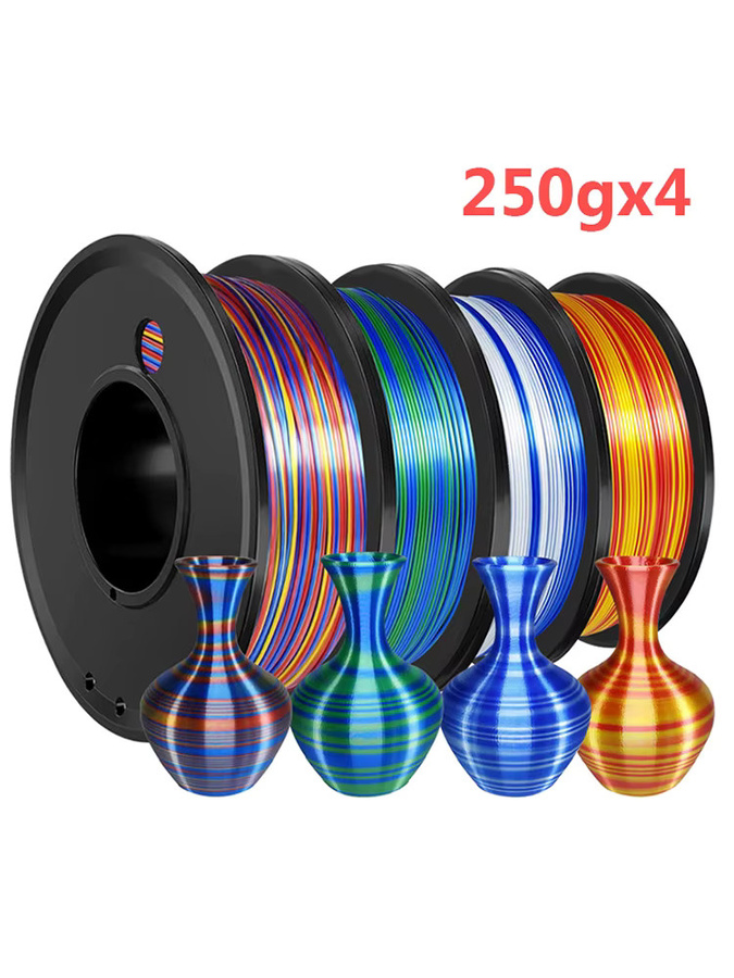 3D Maliang PLA-Seide Filament zweifarbig Blau-Silber 1,75 mm für FDM 3D-Drucker - Bild 3