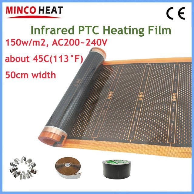 Minco Heat Infrarot-PTC-Heizkissen Schwarz, Energiesparende Bodenmatte mit 150 W/m2 und max. 45 °C - Bild 1