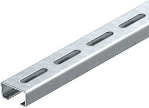 OBO Bettermann Profilschiene aus Metall in Silber, 25 Stück, L: 30 cm, B: 3,5 cm, H: 1,8 cm - Bild 1