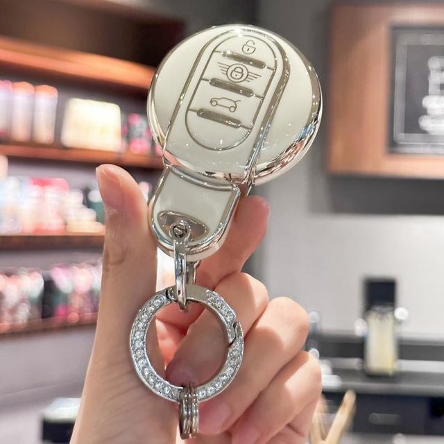 Schlüsselanhänger-Abdeckung mit Bling Lanyard, weiß, Unisex - Bild 1